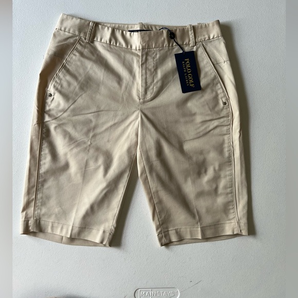 Ralph Lauren Women's Khaki Knee-Length Golf Shorts Size 2 NWT - Picture 1 of 11